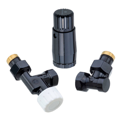 Комплект подключения SCHLOSSER STANDARD MINI 1/2" осевой, Ral 9005, с термоголовкой MINI М30х1,5