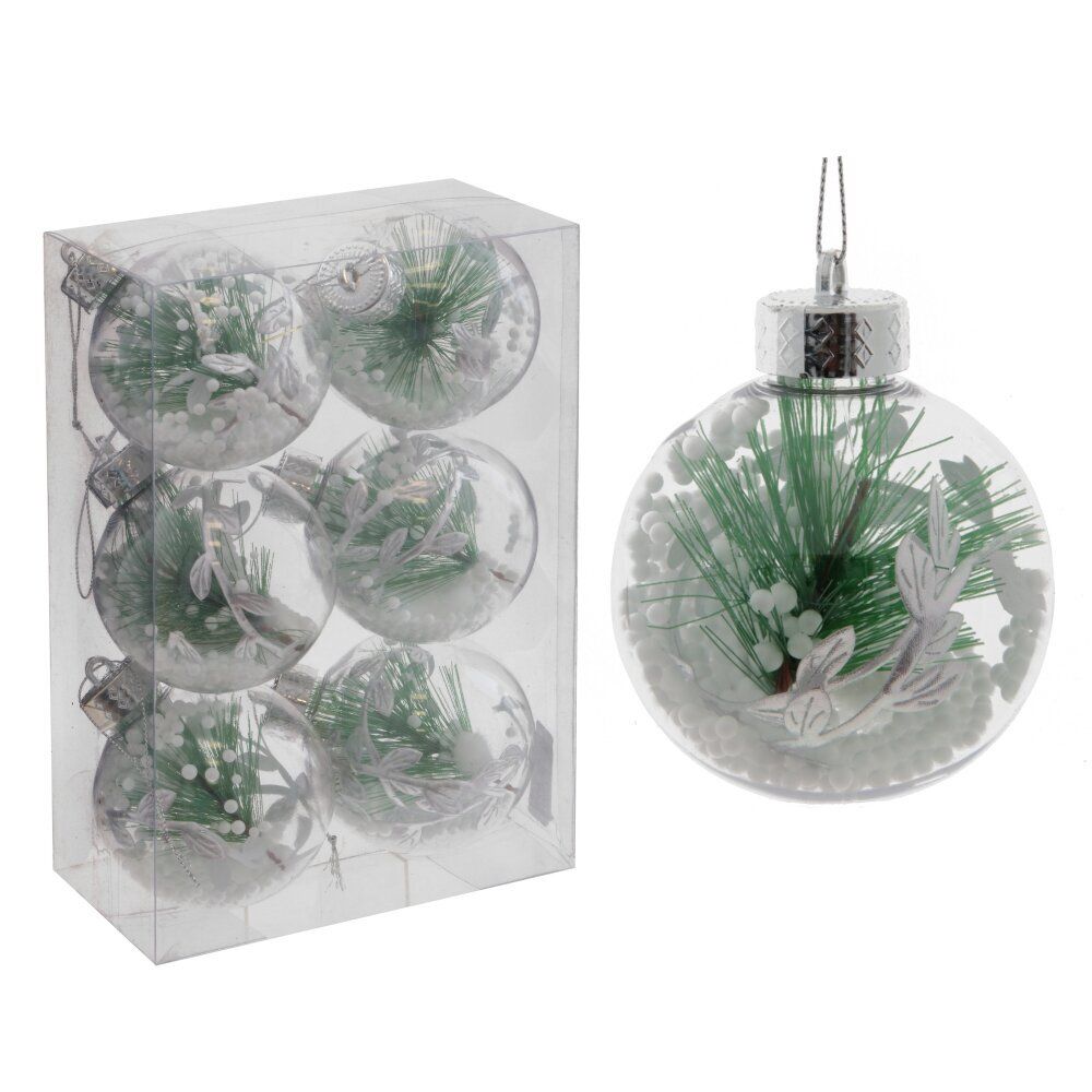 GAEM Набор из 6шт Украшение новогоднее "Шар", D 10 см L23 W8 H26 см