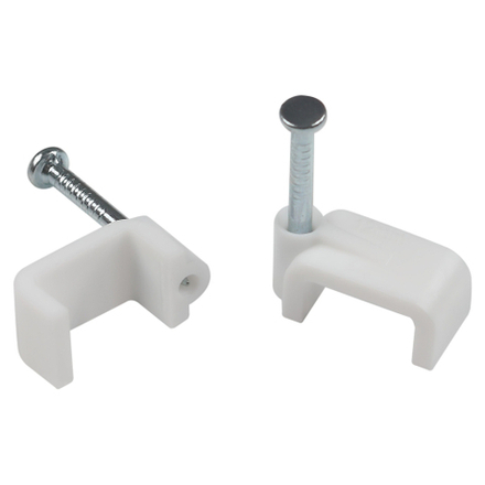 Скоба пластиковая ЭРА NO-225-288 крепежная плоская 12 мм белая 10 шт