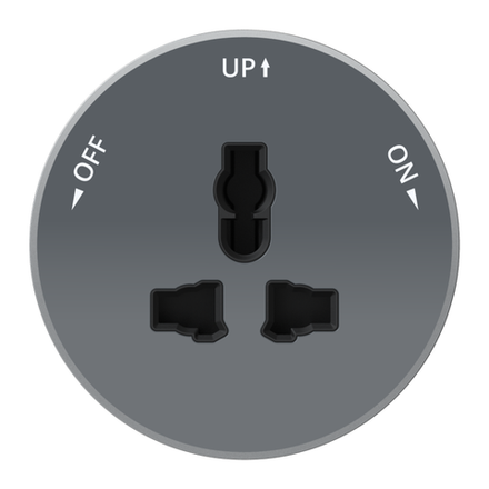 Розетка MultiTrack 13А 250В универс. круглая графит SE MTK13002G