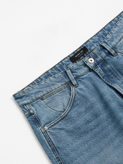 Massimo Dutti Зауженные джинсы из смесового хлопка со средней посадкой, индиго