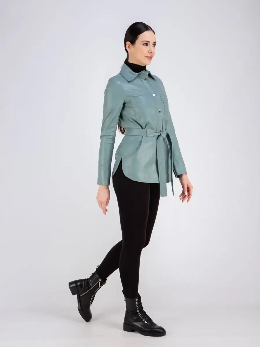 Кожаная куртка весна - лето рубашка