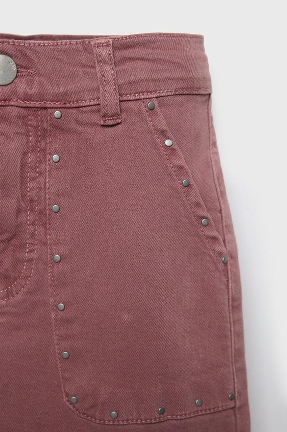 ZARA РАСКЛЕШЕННЫЕ ДЖИНСЫ С ЗАКЛЕПКАМИ Z3D, ФУКСИЯ