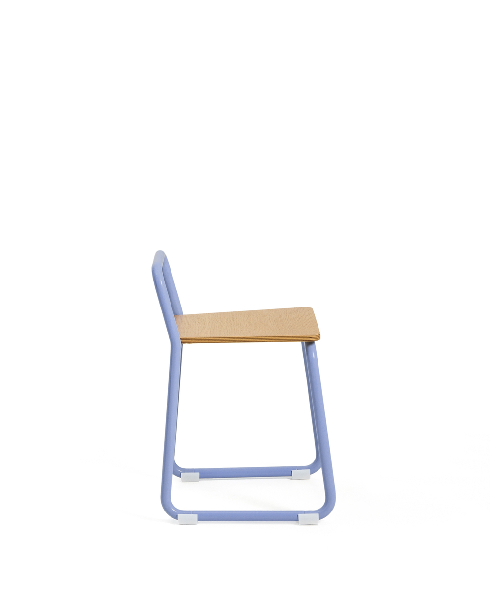 Tinn Стул из ясеневого шпона с синей металлической конструкцией