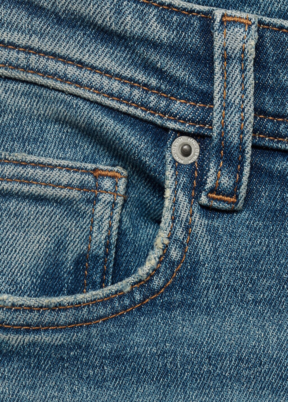 Джинсы Jan slim fit среднего тона с эффектом потертости