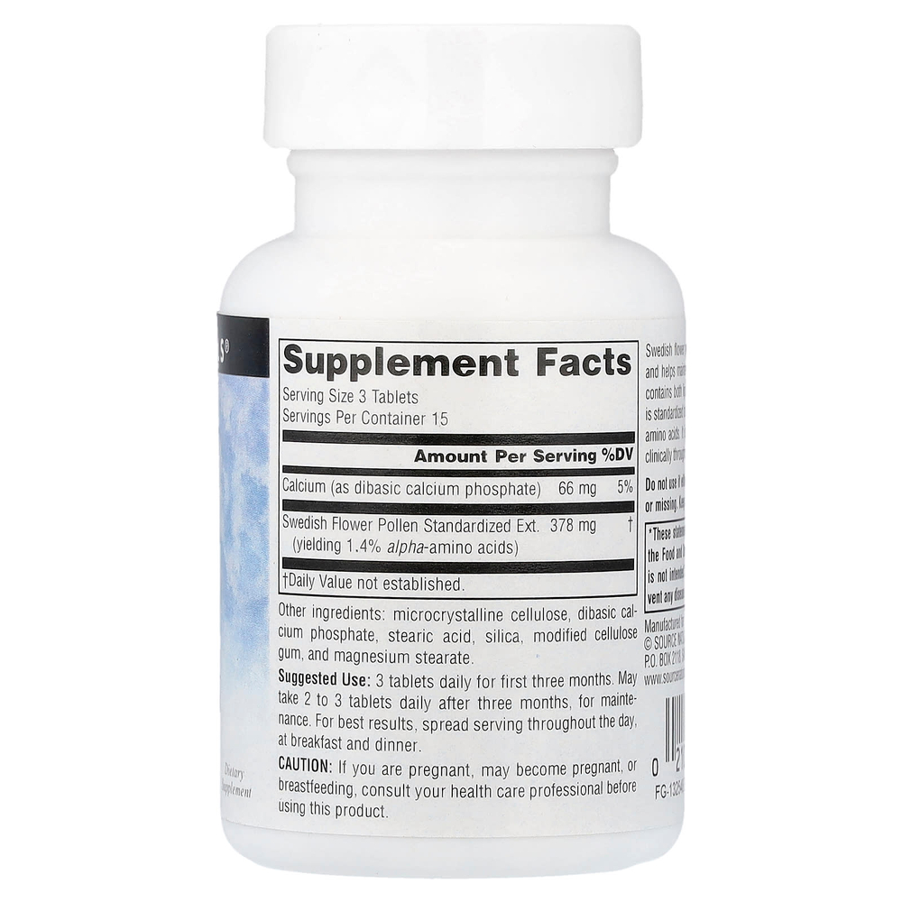 Source Naturals, шведская цветочная пыльца, 45 таблеток