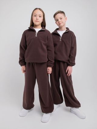 Костюм флисовый с олимпийкой "Шоколад" 7+