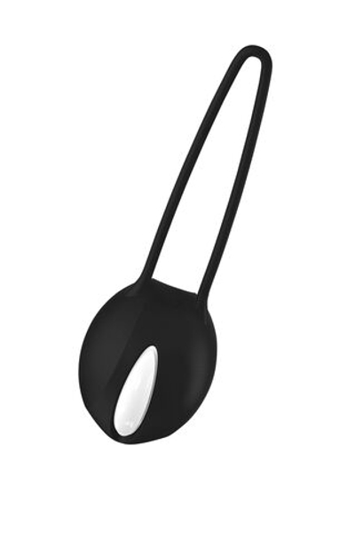 Черный вагинальный шарик Smartballs Uno с петлей (Цвет: черный)