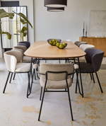 Стол Novaks 120 (200) х120 черный, шпон дерева