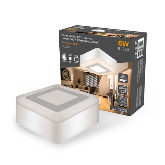 Потолочный светодиодный светильник Gauss Backlight BL220