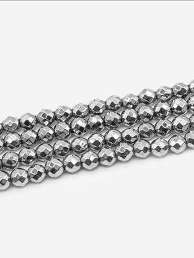 гшо3-с Гематит шар огранка 3мм, цвет серебро 19см