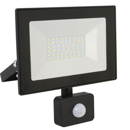 Прожектор светодиодный, Ultraflash, LFL-5002S C02, 50 Вт, 6500 К, IP65, 3500 Лм, дат движ., 230 В, ч