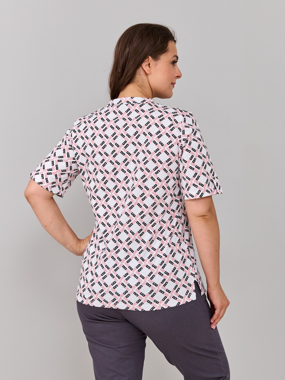 Блузка БЛ-122/орнамент-розовый