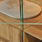 Комод Паво из дуба с подсветкой 140х80х42, 3 двери со стеклом, цвет натуральный