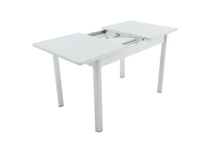 Стол Аврора Гамбург 2, Белый/Стекло белое