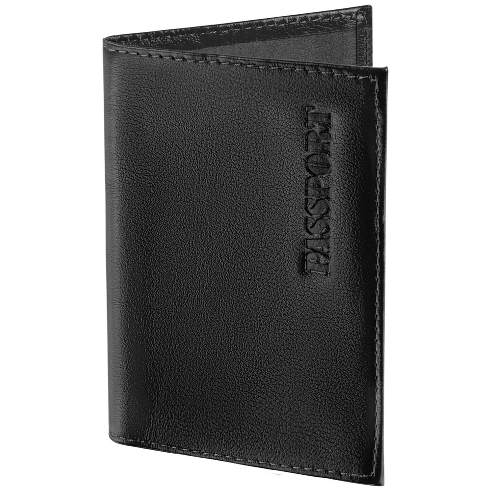 Обложка для паспорта натуральная кожа галант "PASSPORT" черная BRAUBERG (3 штуки в упаковке)