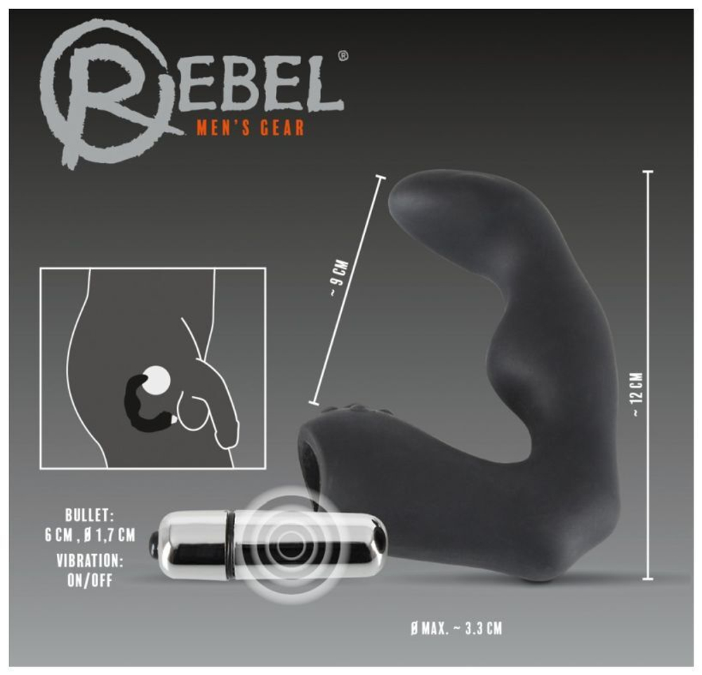 Вибромассажер простаты эргономичной L-формы Prostate Vibrator by Rebel