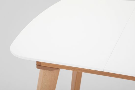 Стол Крит-ОМ (бук/нога б/т светлый бук/столешница белая эмаль)