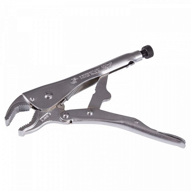 KING TONY (6013-10R) Зажим с фиксатором 250 мм, с закругленными губками