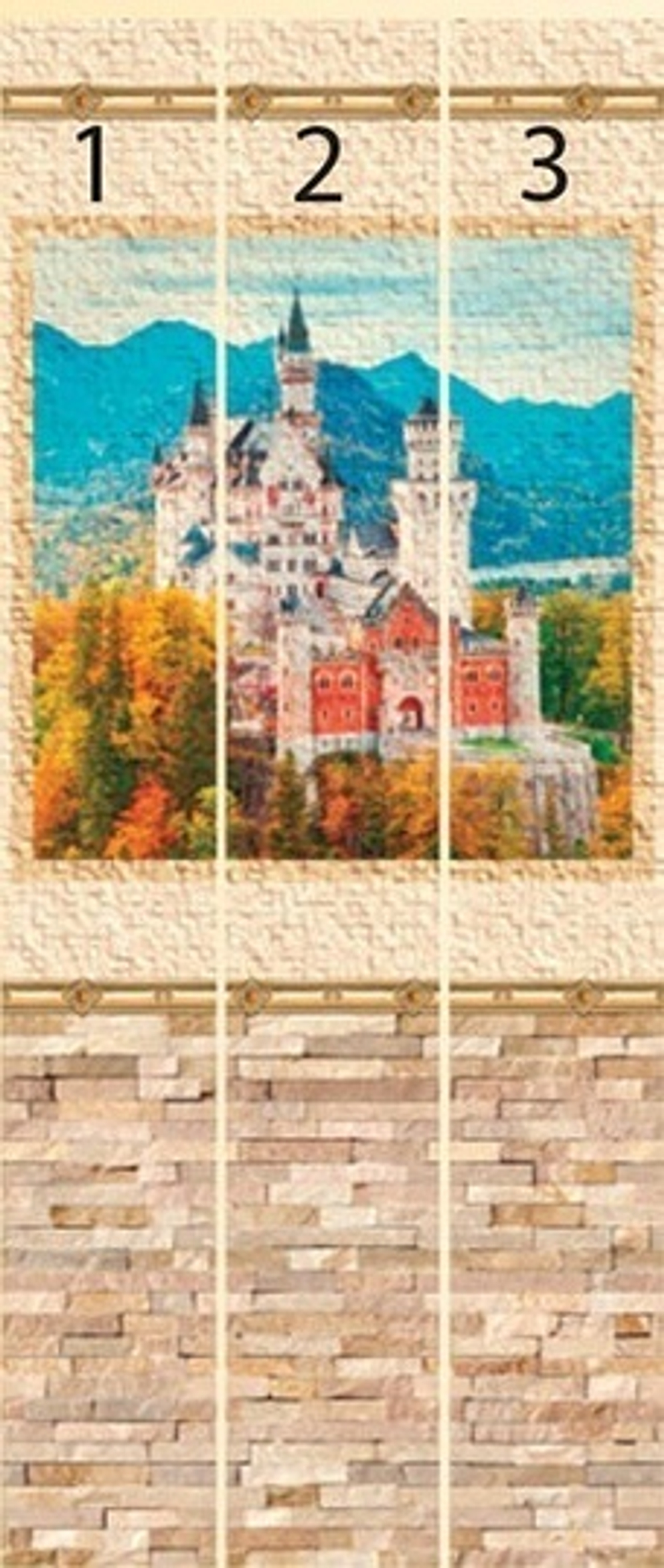 Панель ПВХ Venta Exclusive Замок короля осенний (панно из 3 шт.)