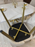 Раздвижной стол "Квадро", белый каспий и 4 стула "Лондон" бежевые