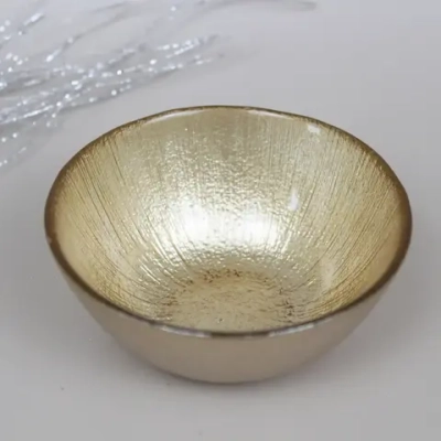 Салатник стеклянный 10см «Золотая кувшинка» 16581/1