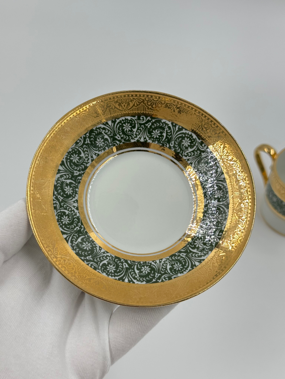 Кофейная пара зелёная Legle, Limoges