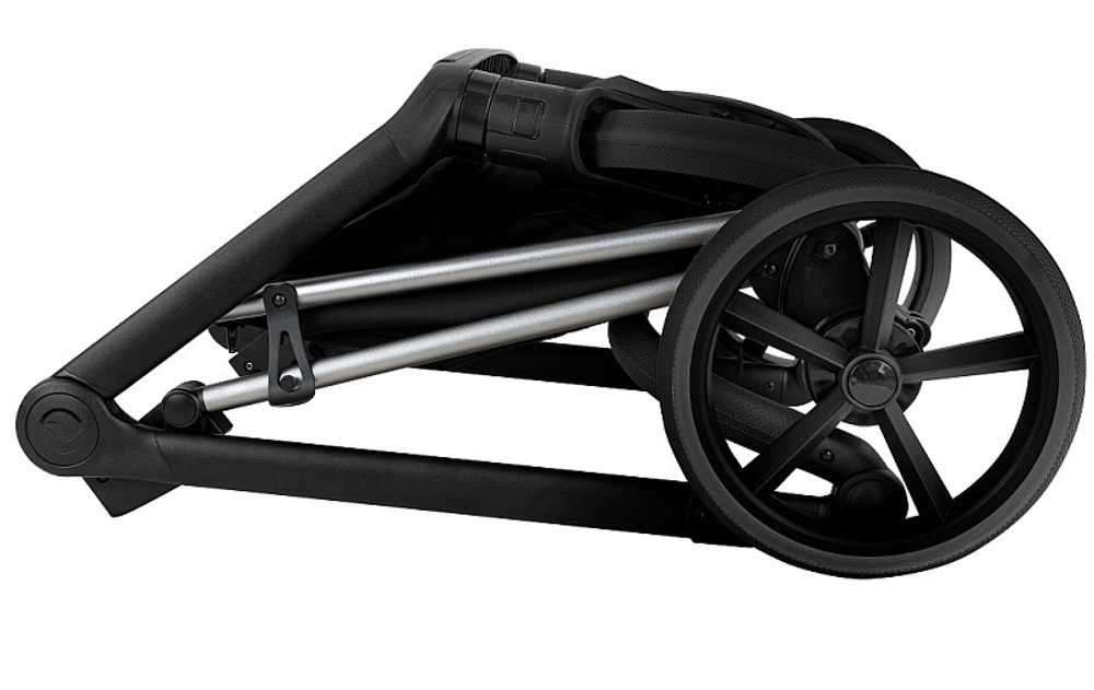 Детская коляска Roan Sol Vintage Luxury 2.0 3 в 1 с автокреслом Tutis Elo Black VIN 05/CB Caviar Black/Nickel/руч.Black