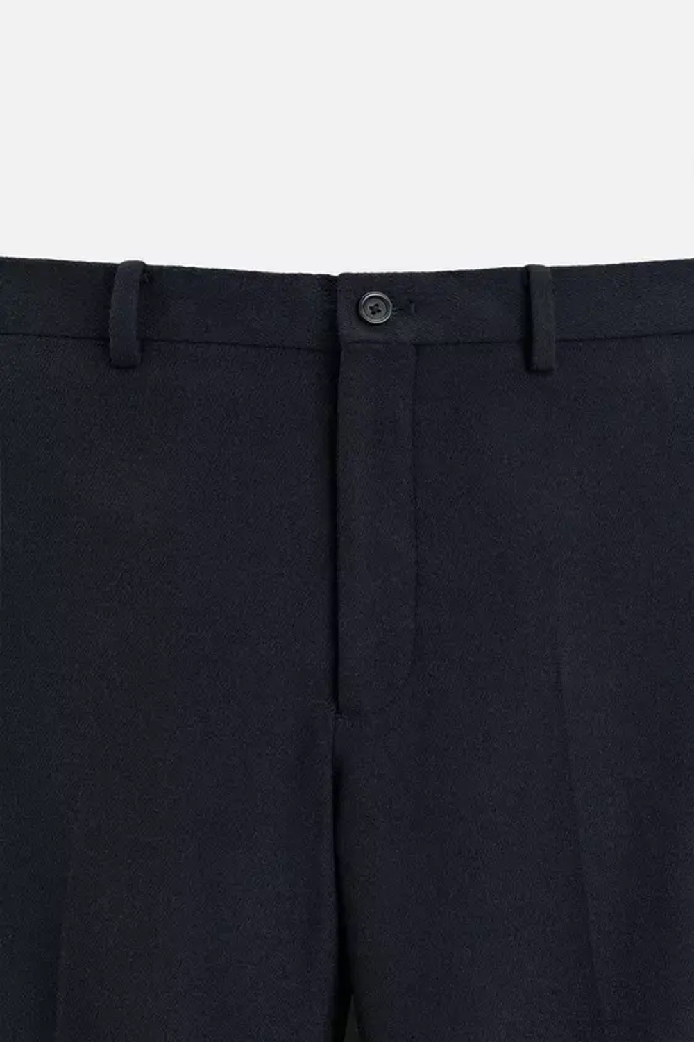 ZARA ШЕРСТЯНЫЕ БРЮКИ С РЕЛЬЕФНЫМ УЗОРОМ, МОРСКОЙ СИНИЙ