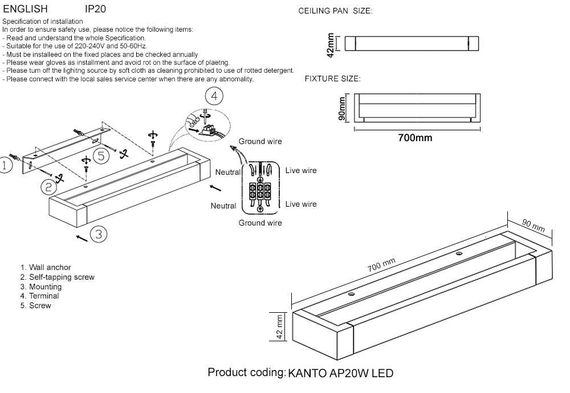 Бра Crystal Lux KANTO AP20W LED WH