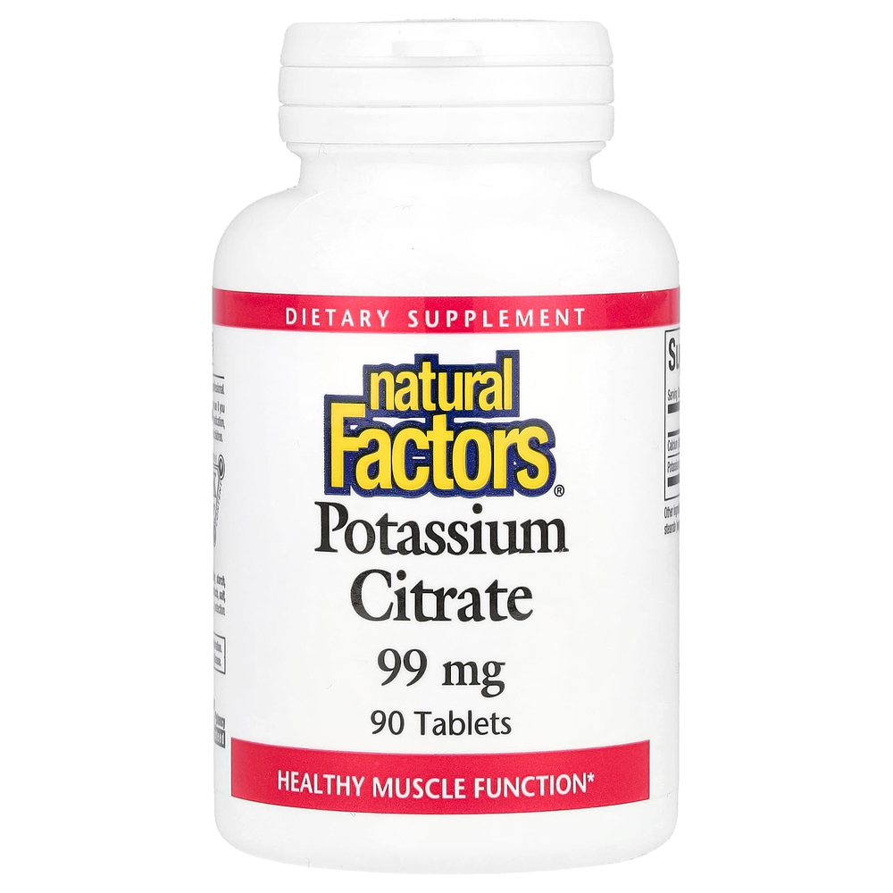 Natural Factors, цитрат калия, 99 мг, 90 таблеток