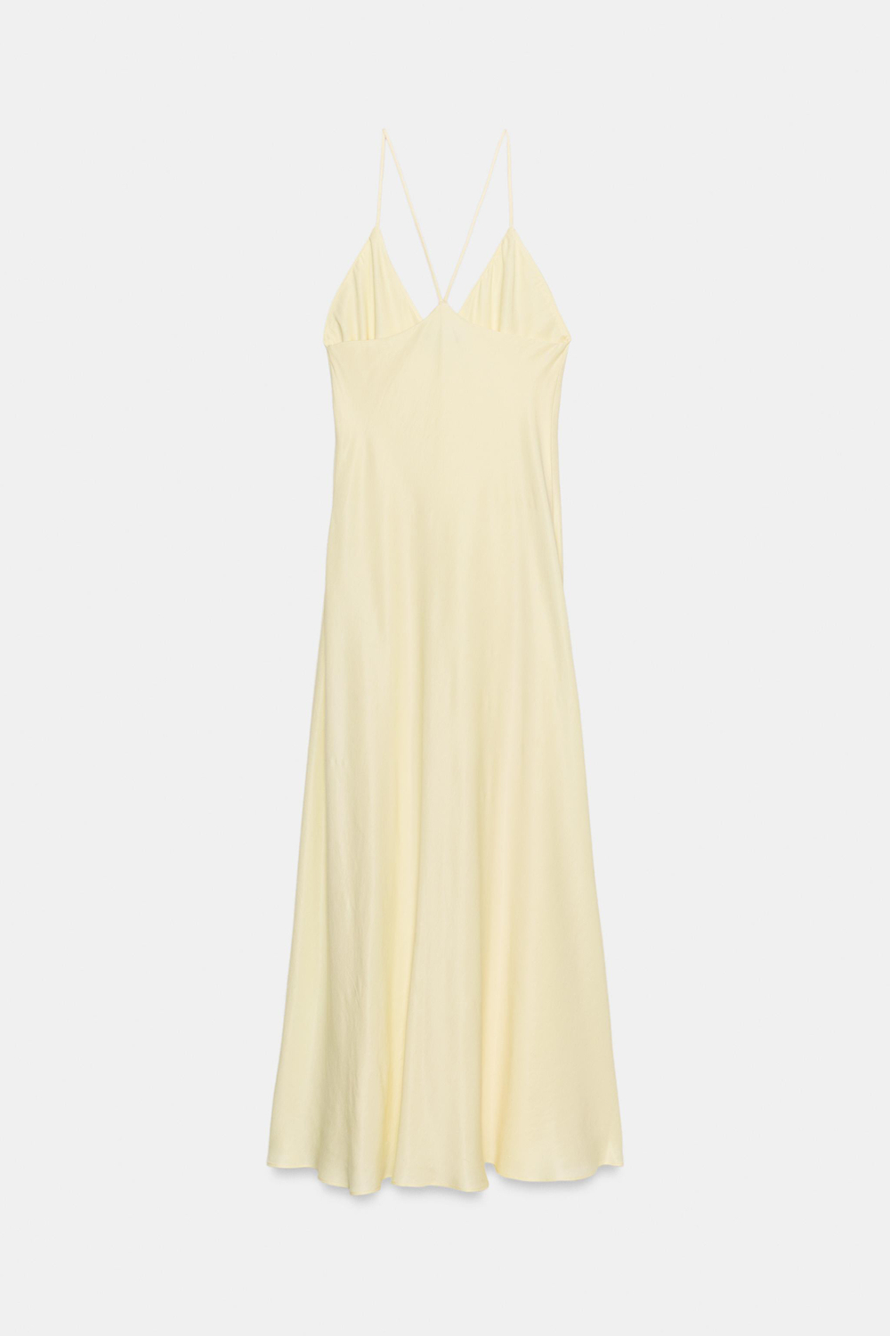ZARA ПЛАТЬЕ-КОМБИНАЦИЯ — ZW COLLECTION, ПАСТЕЛЬНО-ЖЕЛТЫЙ