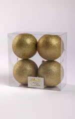 Набор новогодних шаров (4 шт) - глиттер