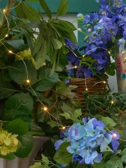 Садовая гирлянда на солнечной батарее, с аккумулятором. Роса. Теплый белый свет, два режима свечения. Уличная IP44. USL-S-128/PT30000 WARMWHITE DEW TM Uniel