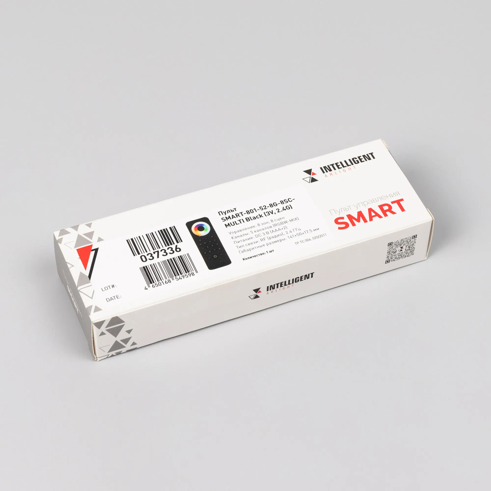 INTELLIGENT ARLIGHT Пульт SMART-801-52-8G-8SC-MULTI Black (3V, 2.4G) (IARL, IP20 Пластик, 5 лет) 037336