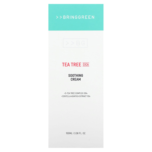 Bringgreen, Tea Tree CICA, успокаивающий крем, 100 мл (3,38 жидк. унции)