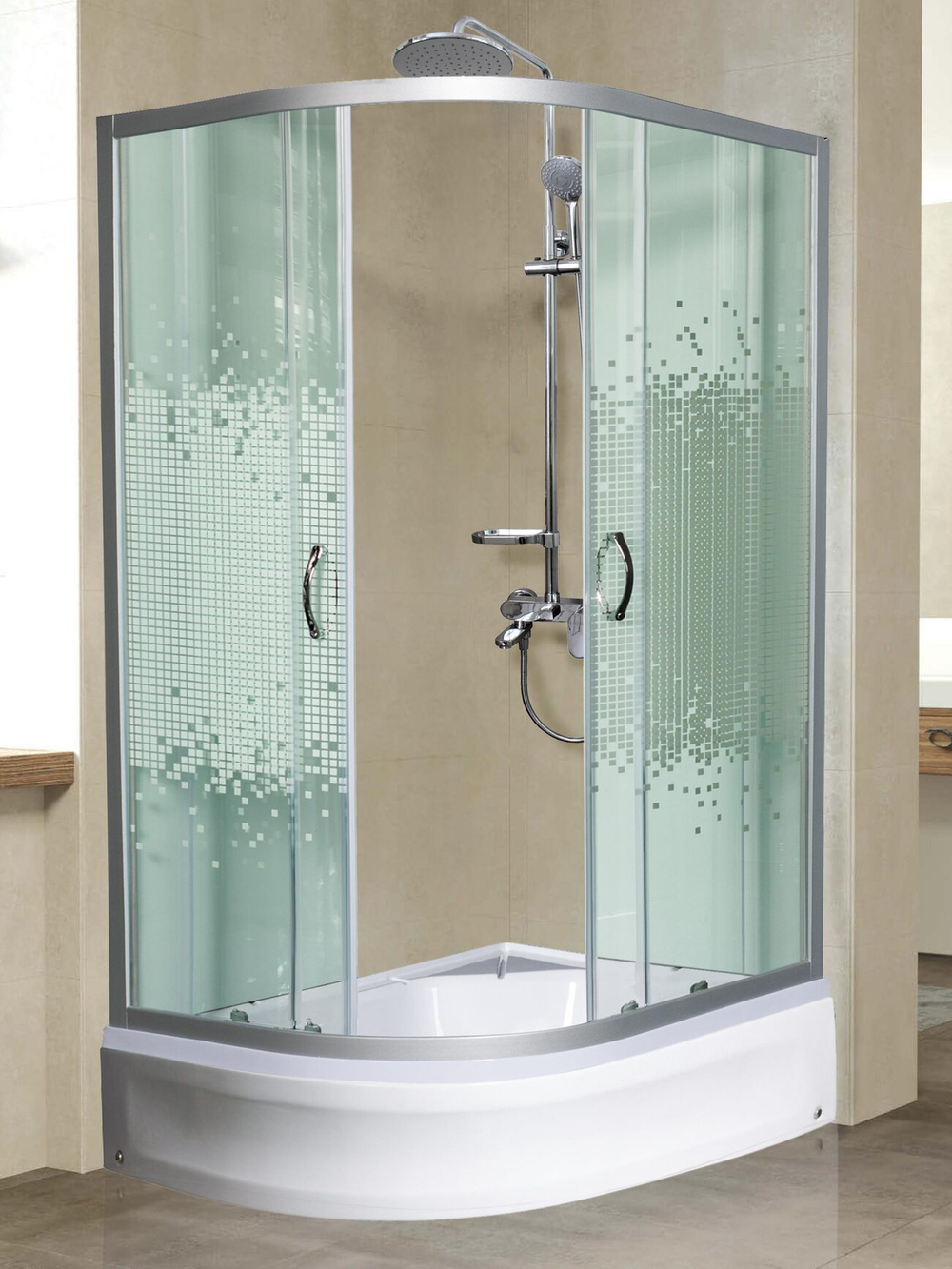 Душевое ограждение МОНОМАХ ДУ 100/80/180 МЗ L/R  10000005882 1000*800*1800, асимметричное