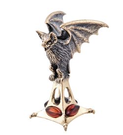 Народные промыслы AM-3969 Подсвечник «Летучая мышь» (латунь, янтарь)