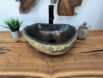Раковина из речного камня RS-65785 44х33х15 из натурального камня