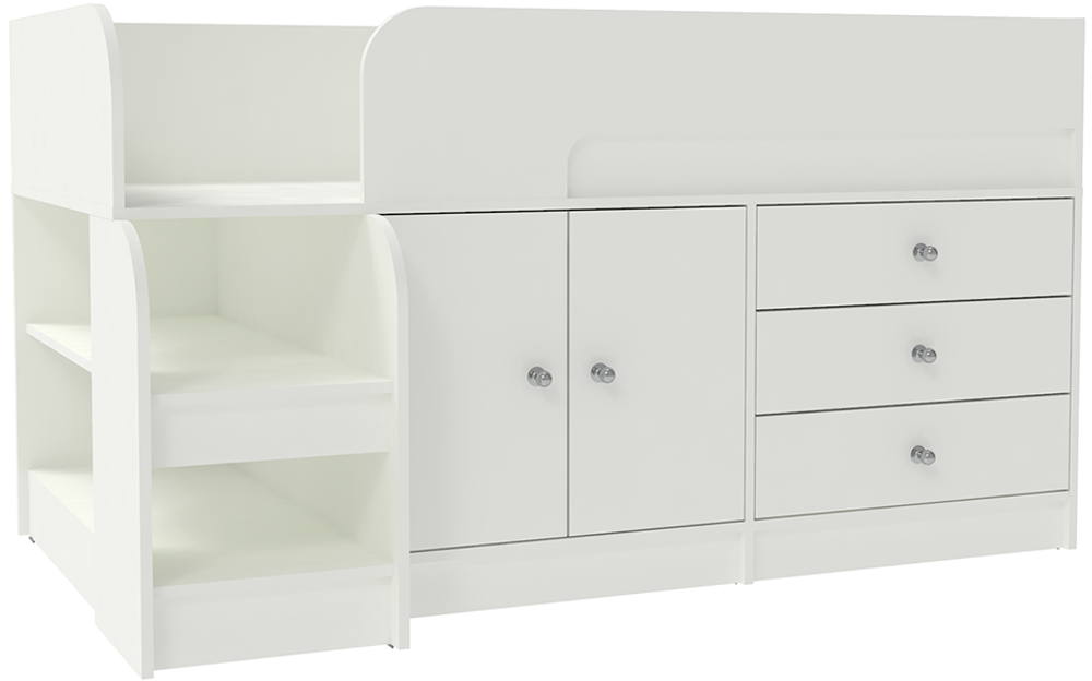 Кровать-чердак КарИВи Астра 9, 1 Белый  Белый