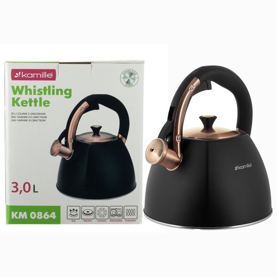 Чайник 3 л. из нержавеющей стали со свистком Kamille KM 0864