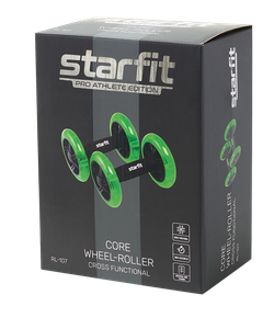 Ролики для пресса раздельные RL-107, черный/ярко-зеленый