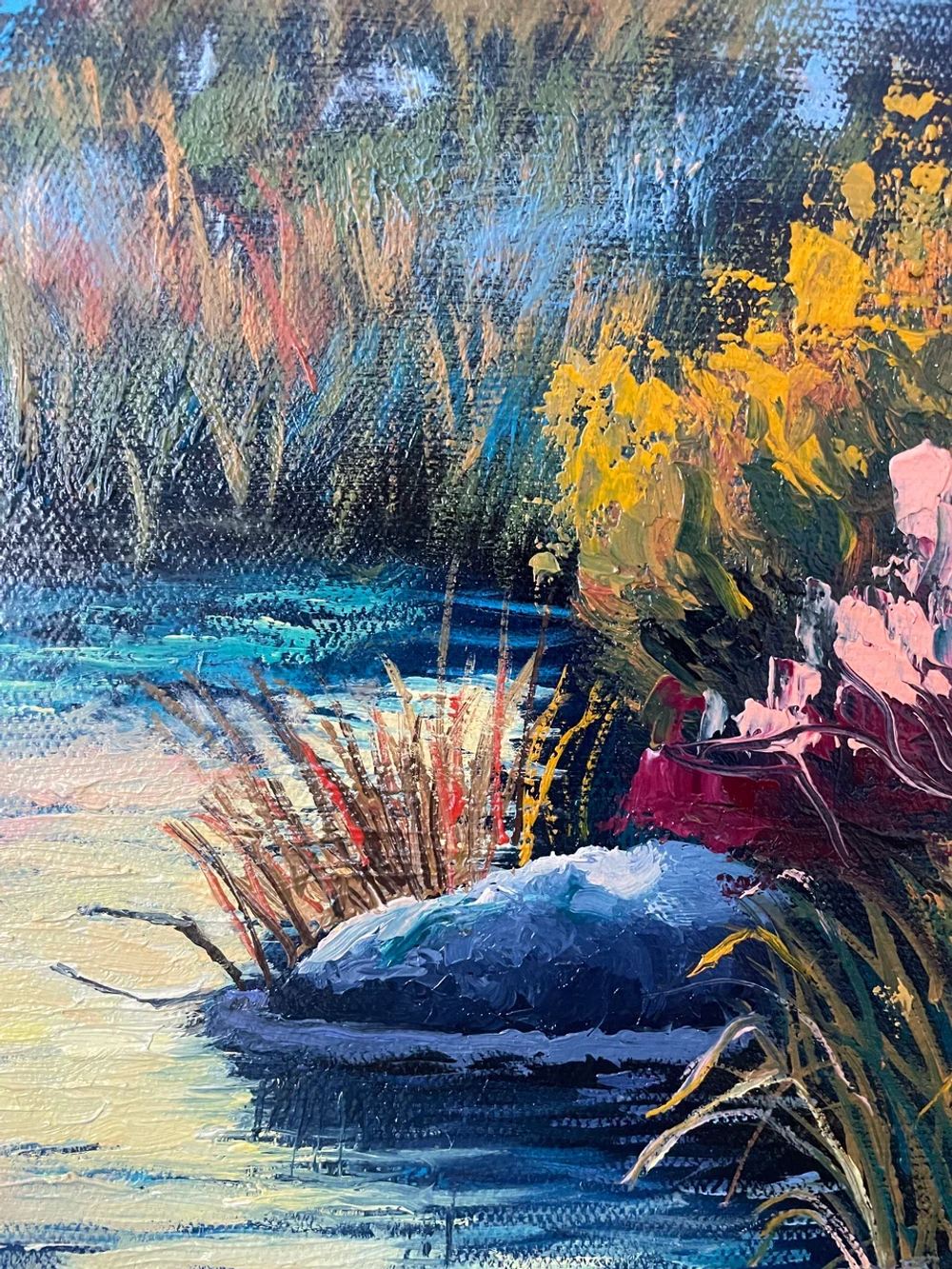 Картина маслом на холсте "Солнце и Луна" 70х110 см. Деревянный подрамник. Художник Наталия Осадчук