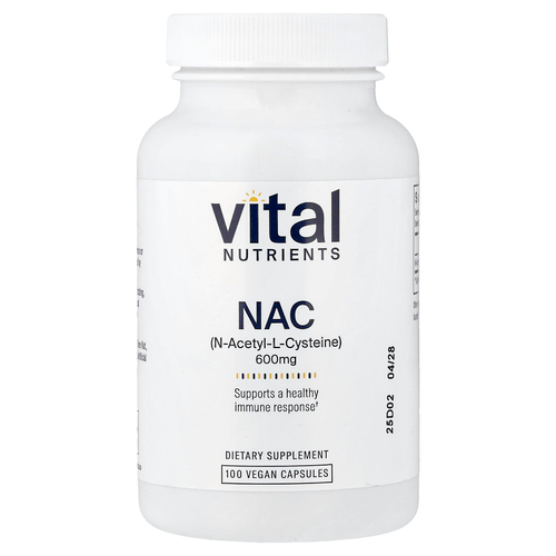 Vital Nutrients, NAC, 600 мг, 100 веганских капсул