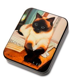 Народные промыслы ШК-55/129-D Шкатулка «Котик» Лидяева Л.