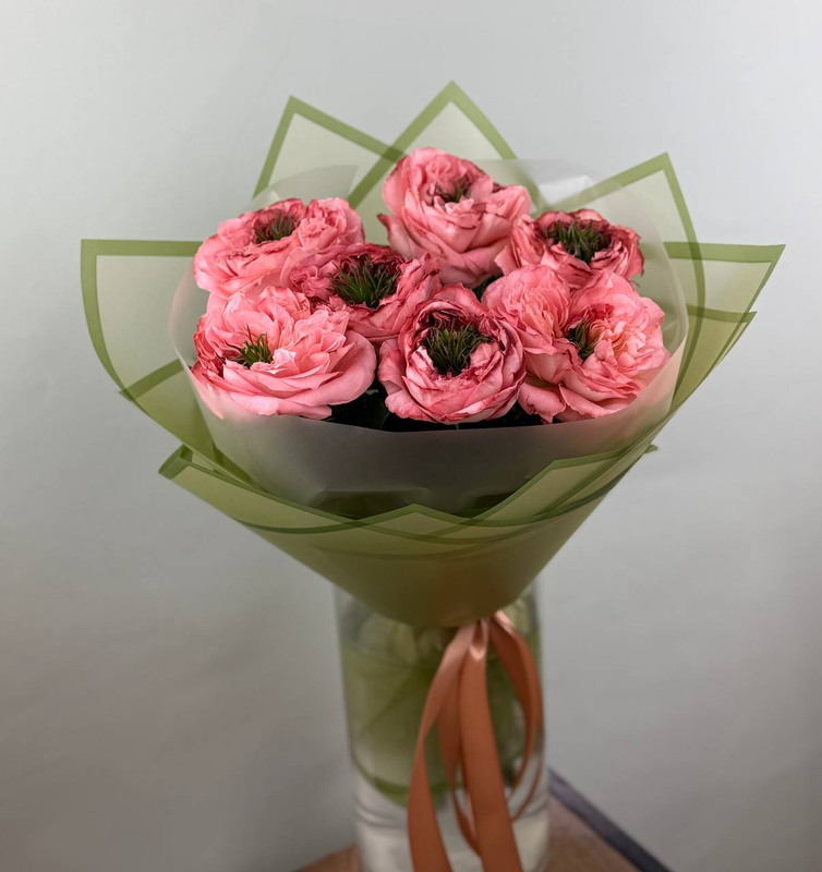 Букет из роз "Мандарин Экспрешн" (7 шт)