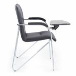 Кресло со столом BRABIX "Samba CF-108 BOX-2", хром каркас, кожзам черный, разобрано, 533218