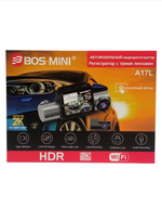 Видеорегистратор автомобильный с тремя линзами LCD 2,45" WI-FI Bos-Mini A17L