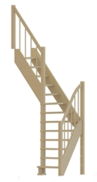 Лестница на второй этаж ЛС-91м+2 Левая под покраску