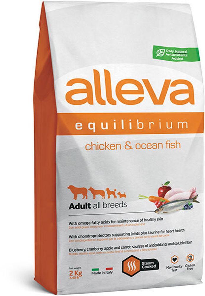 Alleva Equilibrium All Day Maintenance Chicken &amp; Ocean Fish All Breeds, сухой (2 кг)